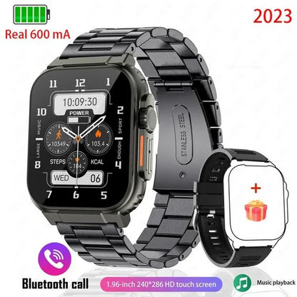 Lige 600Mah Smart Watch Ultra Watch Men Bluetooth Call(Answer/Make Call) TWS Local Music Sport Clock 1.96'' IP68 Waterproof Smartwatch Women Relógio Smartwatch Montre Connecter