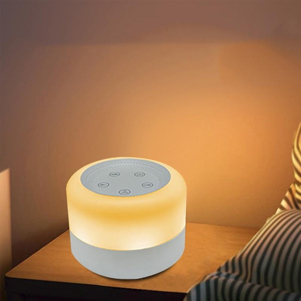 White Noise Machine Portable 12 Sounds Automatic Sound Machine with Wram White Light for Sleeping
