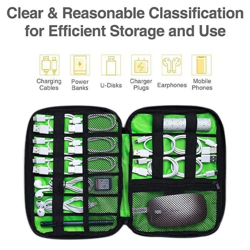 1Pc Digital Storage Bag Large Electronic Bag USB Data Cable Gadget Organizer for Earphone Wire Charger Bag Pen Power Bank Travel Kit Case Pouch Electronics Accessories